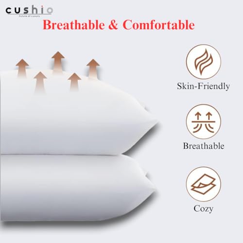 CUSHIO™ MicroFibre Pillow - Size 24"x16" (Pack of 1) Enhance Your Sleep Quality | Wake Up Refreshed (White)