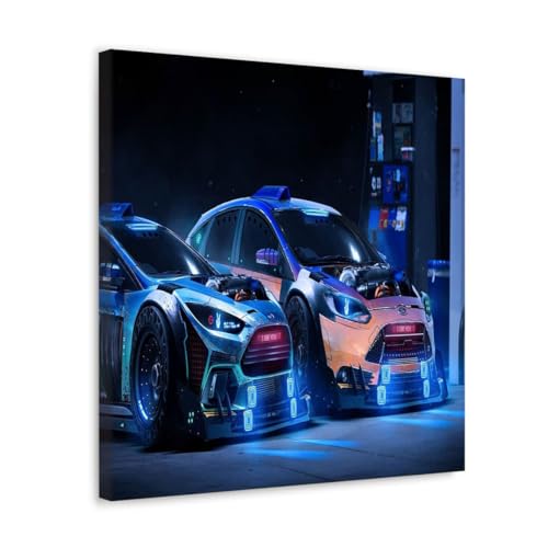 GADGETS WRAP Canvas Gallery Wrap Framed for Home Office Studio Living Room Decoration (17x17inch) - Futuristic Cars