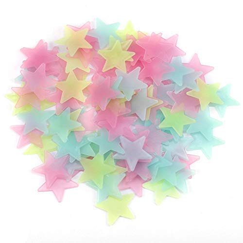 Satya Vipal Plastic Fluorescent Glow in The Dark Star Wall Sticker (Multicolor) -50