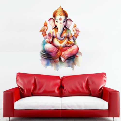 Decor Kraft Lord Ganesh Wall Sticker & Decal Vinyl Sticker 50 cm x 35 cm,Multicolour