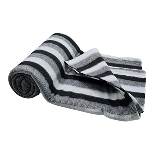 Cool Dealzz Fleece Single Bed AC Blanket (60X90 Inch, Black and White Stripes) - Pack of 3