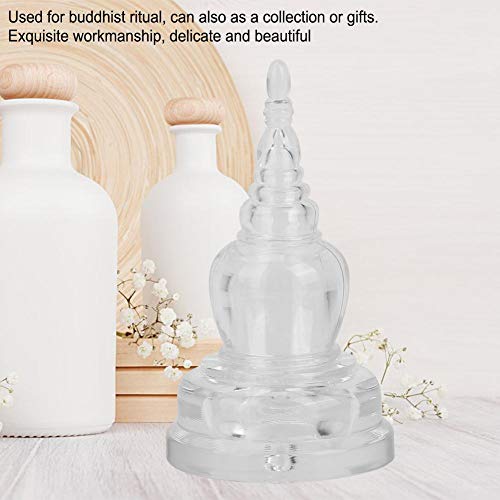 Buddhism Tower Statue, Buddhism Dagoba, Delicate and Beautiful Acrylic Gifts for Friends Home Decoration Holding Tibetan Relics