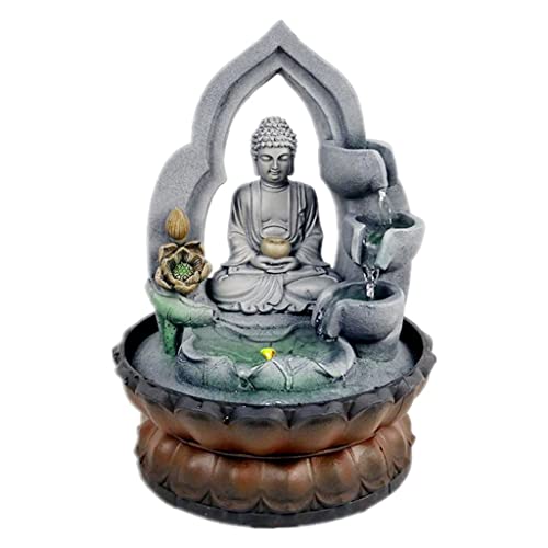 ATORSE® Zen Fountain Buddha Desktop Waterfall Ornament Yoga Figurine Us Plug Statue