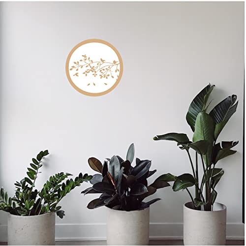 DOTME Birds In Tree Branch Wooden With Vinyl Sticker Decorative Design Wall Décor For Home Kids Bedroom Living Room Hall DIY Art 8 INCH (White)