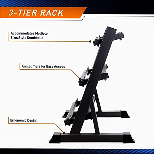 ALLYSON FITNESS HEAVY DUTY 3 Tier Metal Steel Home Workout Gym Dumbbell Weight Rack Storage Stand For Home Gym and Gym