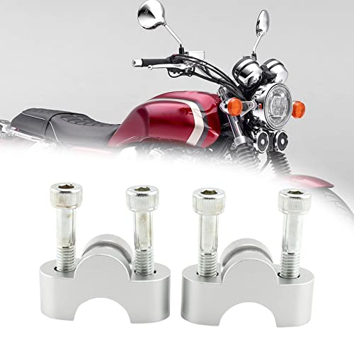 CALANDIS™ 2 Pieces Motorcycle Handlebar Riser Clamp for Honda CB1100 RS CB1100 EX Silver | Risers | Handlebars, Grips Levers | Motorcycle Parts