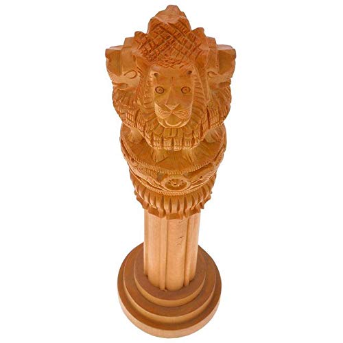 Wooden Ashoka Pillar - Ideal for Office & Home Decor Showpiece - Best for Gifting - 14 Inch