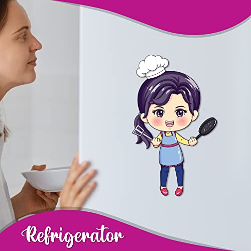 Bhai Please Female Chef Wooden Fridge Magnet - Kitchen, Cooking and Bar Gifts and Decorations