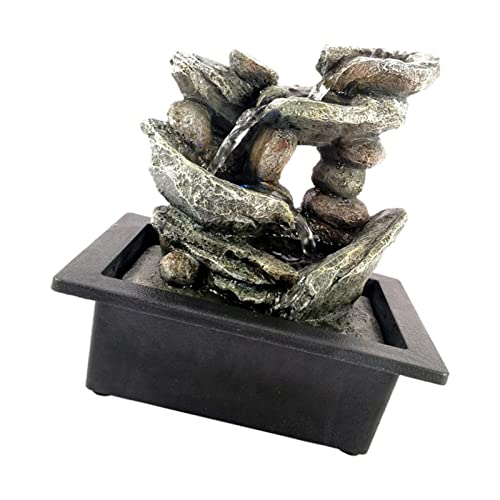 ATORSE® Waterfall Fountains Tiered Cascading Rock Falls Tabletop Water Fountain