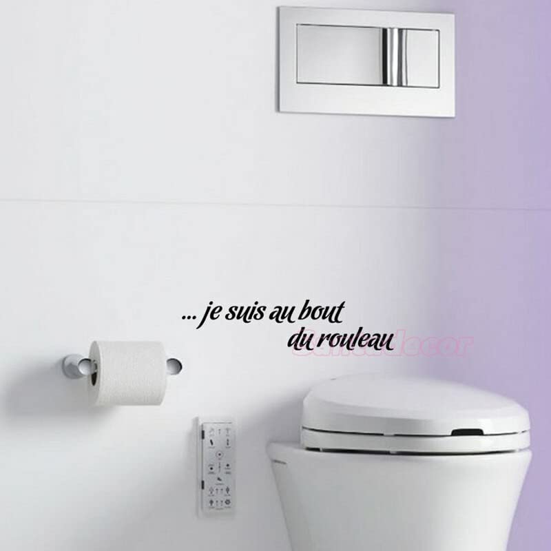 GADGETS WRAP Vinyl Wall Decal Sticker Funny Toilet Mural Art Decal Je Suis Au Bout Du Rouleau WC