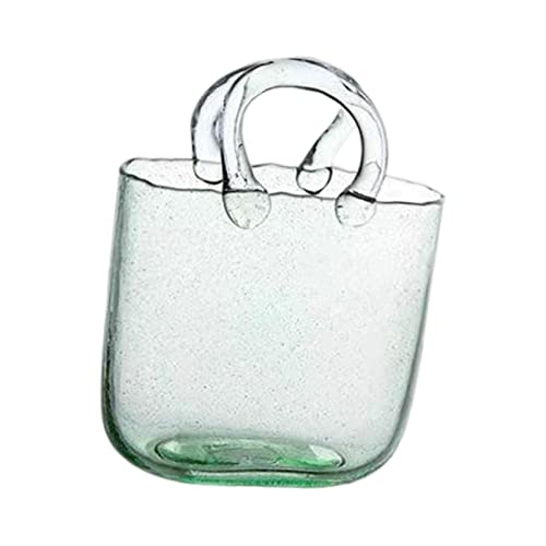 MYADDICTION Nordic Glass Flower Vase Flower Pot Centerpiece for Office Wedding Ornaments Green