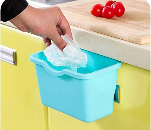 Zollyss Plastic Open-Top Kitchen Cabinet Door Hanging Trash Garbage Bin Can Rubbish Container (Random Colors)