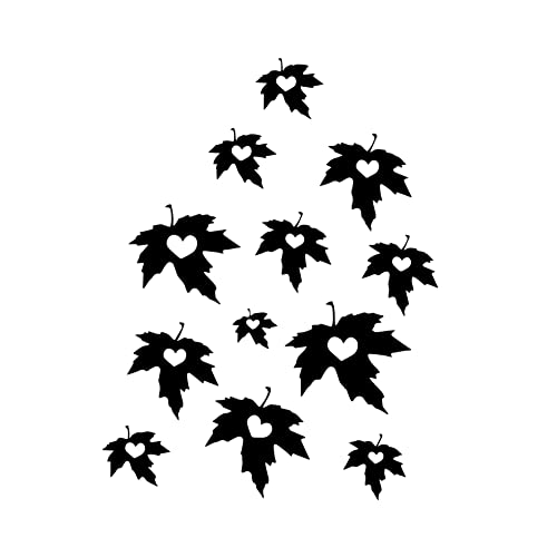 VVWV Die Cut Black Leaf Wall Stickers for Educational Kids Room School Office Living Room Study Room Home & Kitchen Decor L x H 50 x 70 Cms