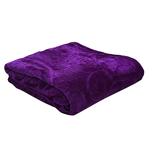 TEEJA| Organic |Pure Cotton | Super Soft Heavy Warm Blanket | Floral Embossed Design | Light Weight Rajasthani Cotton Blanket (Single Bed, Wine)