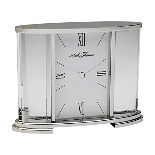 Seth Thomas Silver Glass Carriage Table Clock consumer electronics