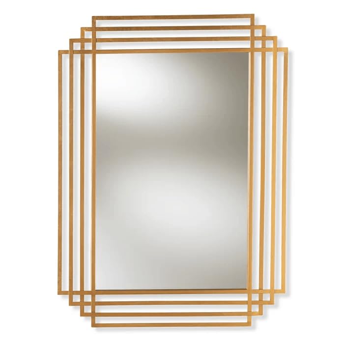 ARTESSA Luxury Design Rectangular Mirror for Living Room with Metal Frame (90 x 60 CM)