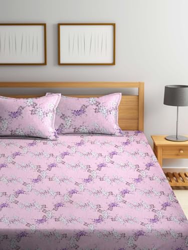 Bombay Dyeing 100% Pure Cotton California (Super) King Size BedSheet (274x274 cm or 108x108 Inch or 9x9 Foot Approx) with Two Pillow Covers