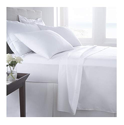 COT PRINTS 100% Cotton 200 TC Bed Sheet Set (1 Sheet and 2 Pillow Covers)(Pure White) (90 x 108, White)