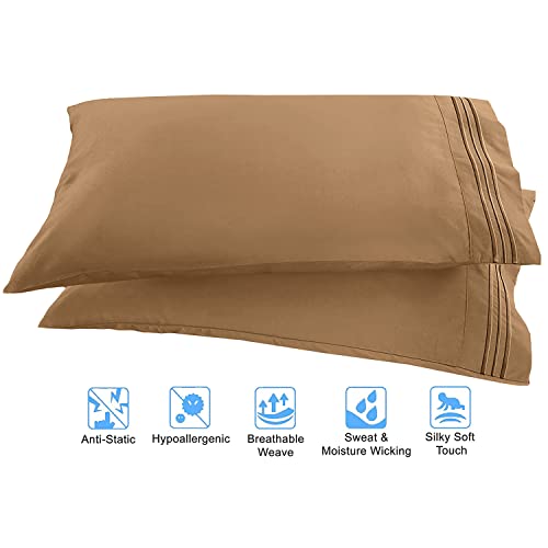 Elegant Comfort 4 Piece 1500 Thread Count Luxurious Ultra Soft Egyptian Quality Coziest Sheet Set, King, Dark Tan Taupe