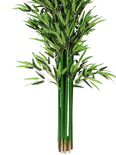 StylishWalls Artificial Bamboo Tree Plant Leaves Sticks Original Bamboo and Polyester without Pot. (10 Pieces; 1 Piece is 6.5 FEET Height, Green)