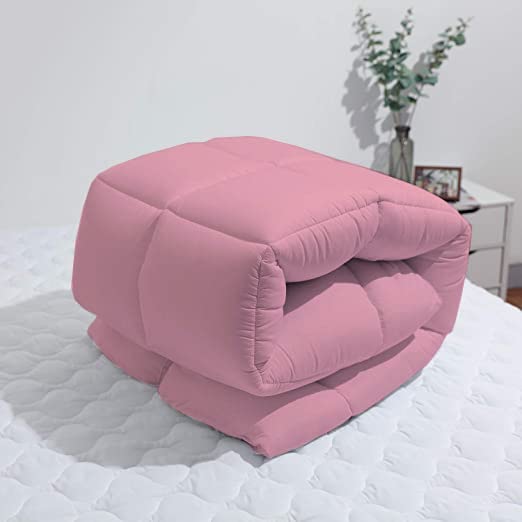 TUNDWAL'S Soft 500 GSM Mattress Padding/Topper for Comfortable Sleep pink (72x78inch)