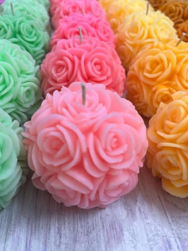 TWINKLING DECOR Scented Big Rose Soy Wax Candle (Set of 2) 7.5 * CM