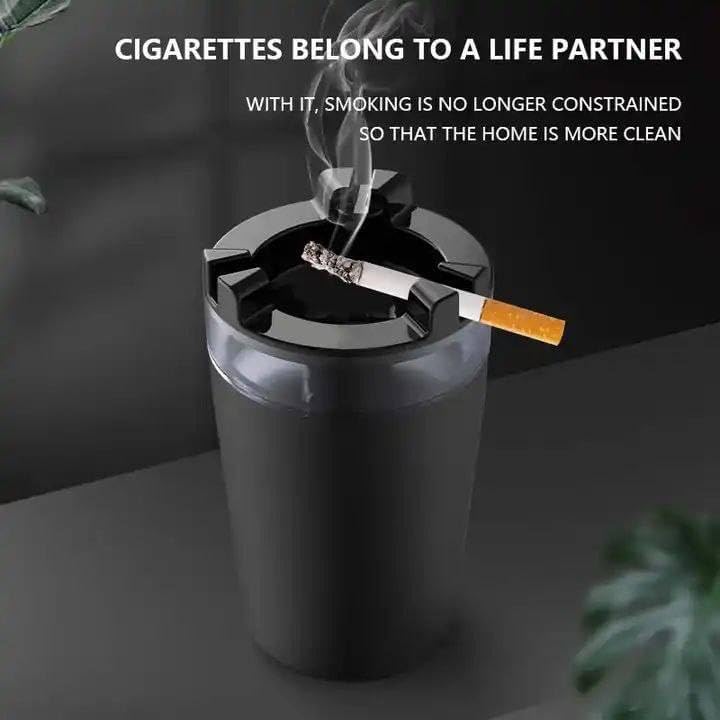 LOCANS Ashtray with Water Tank Outdoor Portable Smell Proof Smokeless Ash Tray for Car Indoor Courtyard Terrace Desktop Office Smoking Ash Tray Smokeless Ash tray, Car Ashtray With Lid