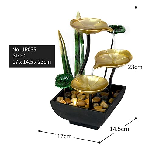 CALANDIS Tabletop Water Fountain Ornament Waterfall with LED Light Living Room