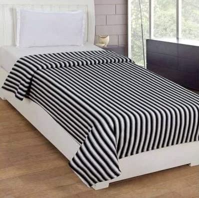 Wavva® Printed with Black and White Fleece 2 Single Bed Blankets-Printed and Black and White (Set of 2)