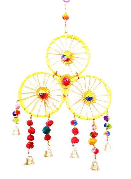 AVIKA Art and HANDICARAFT Decorative Wall Hanging Toran/Wind Chimes for Home (Set of 2) (Multi 15)