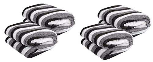 Better Homes Single Bed Donation Woollen Standard Blanket (Black and White) -Pack of 4 Pieces