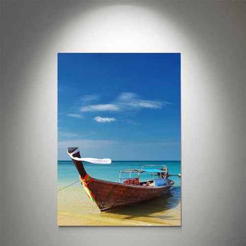 GADGETS WRAP Canvas Gallery Wrap Framed for Home Office Studio Living Room Decoration (11x14inch) - Thailand Beach Shore Boat