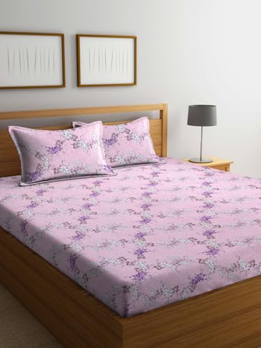 Bombay Dyeing 100% Pure Cotton California (Super) King Size BedSheet (274x274 cm or 108x108 Inch or 9x9 Foot Approx) with Two Pillow Covers