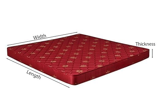 Nawab Handloom 4 Inch Single Size Bed Mattresses with Dual Sided High Density Foam Mattress with Firm & Medium Soft Sides (HD Foam Mattress, Colour-Red) (4 x 6 Feet)