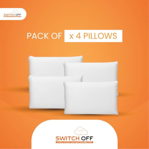 Switch-off Smart Adjustable Memory Plain Pillow,Discover The Perfect Pillow for Your Best Night's Sleep (17X27Inch) (Pack of 4)