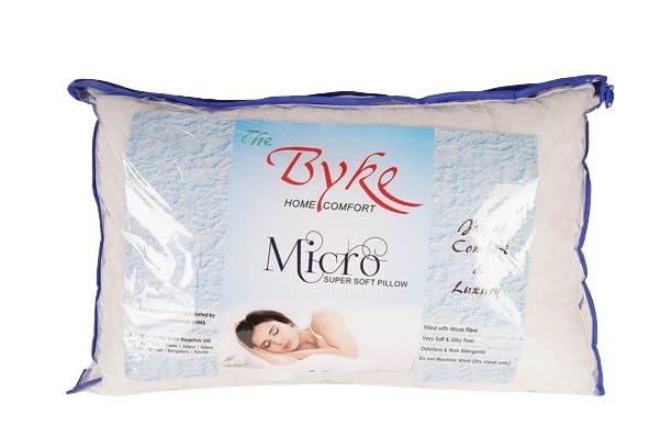 The Byke Home Comfort Micro Super Soft Box Pillow - 17 x 27 Pack of 4 | Premium Microfiber Fill | Perfect Neck Support for Back and Side Sleepers | Washable - White