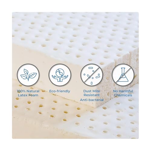 MM FOAM Pincore - Cool, Hypoallergenic, 100% Natural Latex Mattress, 75 x 36 x 4 Inches (Single)