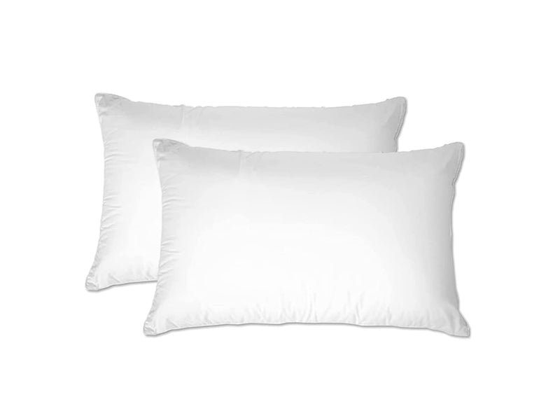 2 Pack Premium White Goose Down Feather Pillows for Back and Side Sleepers, 500 TC, 100% Cotton Fabric, with Pillow Cover, Size 20x30 inch