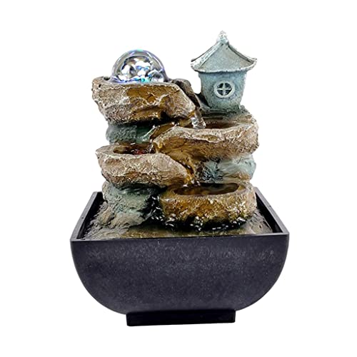 CALANDIS® Water Fountain with Led Lights Desktop Fountain Home Decor Ornament Style 3 | 1 Piece Desktop Water Fountain