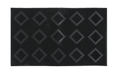 CASANEST Rubber Stud Mt, Outdoor Black Doormat,Size16x24 Inch,Non Slip MAt