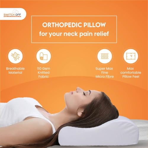 Switch-off Smart Adjustable Memory Contour Pillow,Discover The Perfect Pillow for Your Best Night's Sleep (17X27Inch) (Pack of 6)