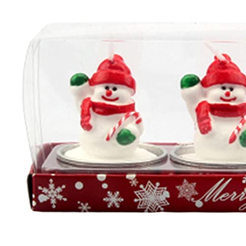 SAZ DEKOR 3X Christmas Candle Set Decorative Tealight for Home Party Standing Snowman