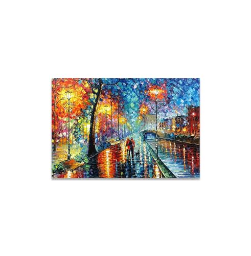 GADGETS WRAP Canvas Gallery Wrap Framed for Home Office Studio Living Room Decoration (17x11inch) - Evening Walk In Autumn