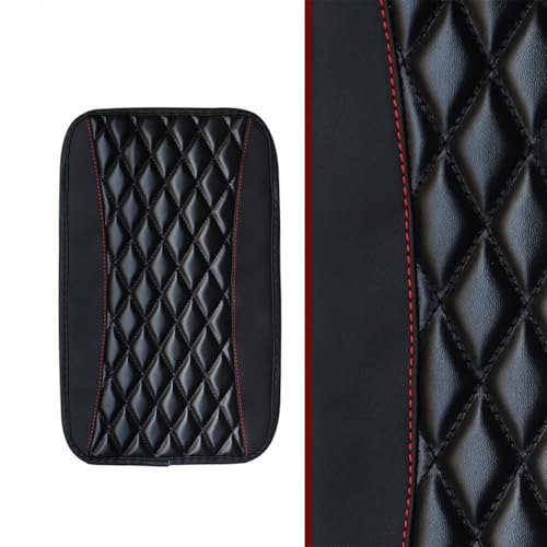 Smoni Universal Car Center Console Cushion Pad,Leather Auto Center Console Cover,car armrest Cover,Waterproof and Anti-Scratch Armrest Seat Box Cover Profector,Interior Accessories (Black)