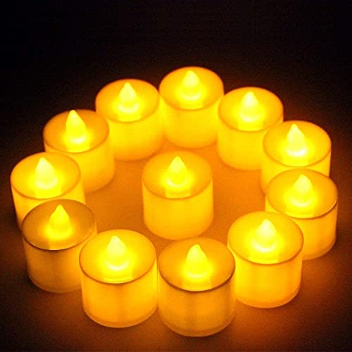 VARNI HOUSE MART Acrylic Flameless & Smokeless Decorative Candles Led Tea Light Candle Perfect for Gifts, Home, Room, Birthday, Anniversary Decorative Candles (Pack of 12) (Pack of 24)