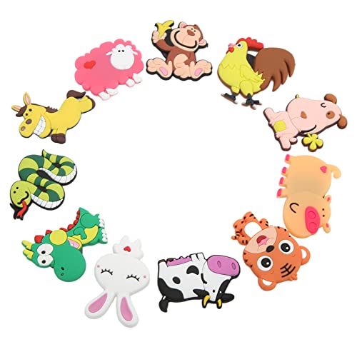 Ubersweet® Animal Magnets, Twelve Chinese 11PCS Cute Look Fridge Animal Magnet for Home for Automobile for Refrigerator