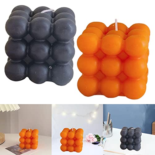 ATORSE® Geometry Cube Candle Scented Relaxing Aromatherapy Candles Home Office Deor Orange