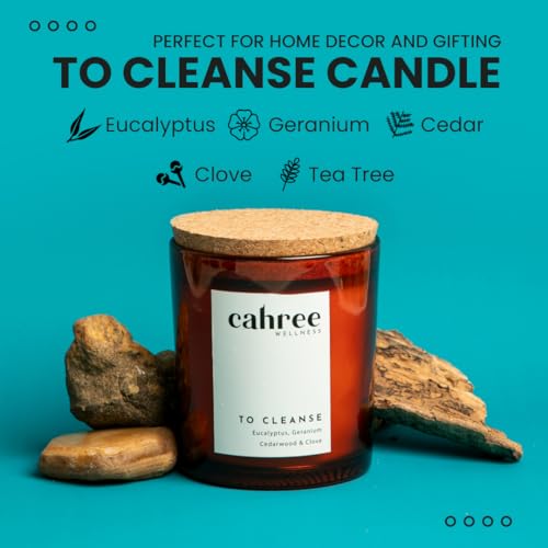 Cahree Wellness Natural Soy Wax Eucalyptus, Geranium Cedarwood & Clove.Parabens, Phthalates, and Sulfate Free Suitable for Aromatherapy & Gift Purpose and Decoration (Pack of 1)