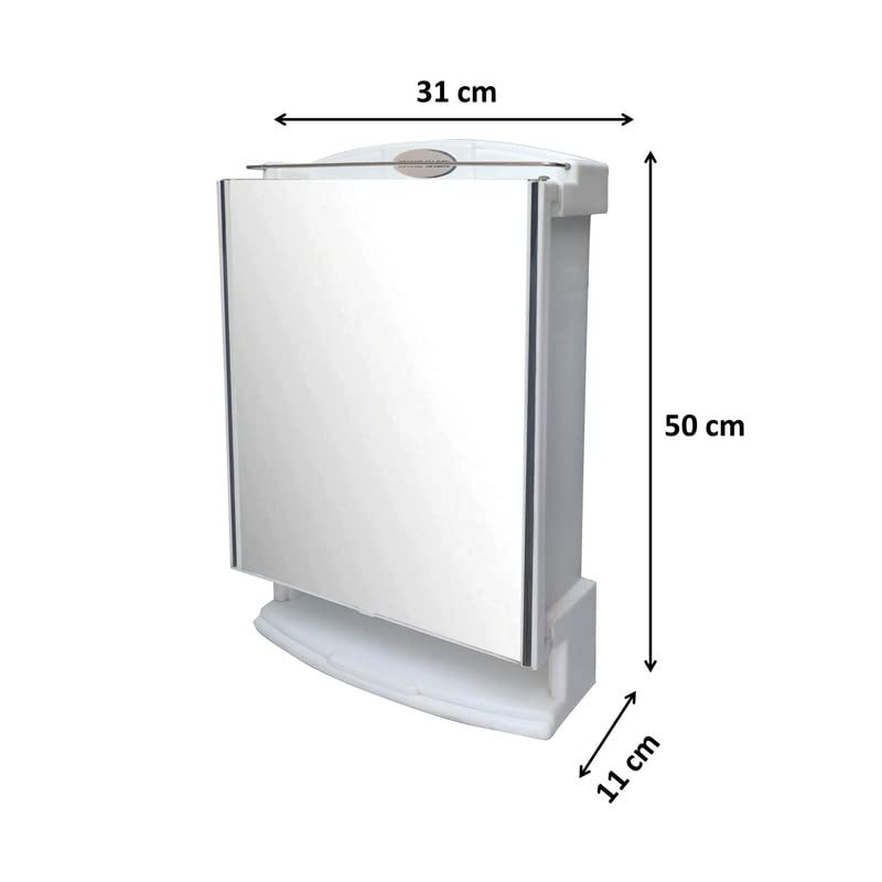 GRACE FINE WARE Washbasin Cabinet with Mirror, Premium Wall Mounted Storage Cabinet with Magnetic Door & 4 Inner Shelve, Stylish & Heavy-Duty Plastic Cabinet for Storage