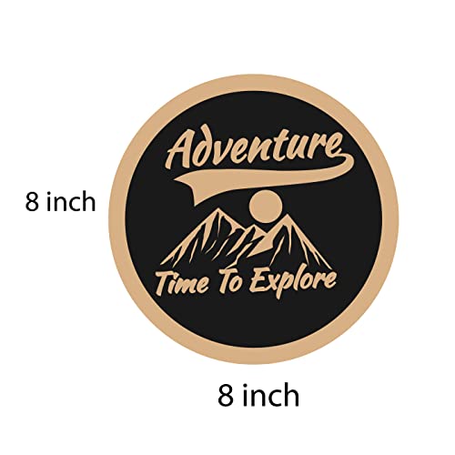 DOTME Adventure Time To Explore Wooden With Vinyl Sticker Decorative Wall Décor Home Boys Bedroom Living Room House Hall DIY Art 8 INCH (Black)